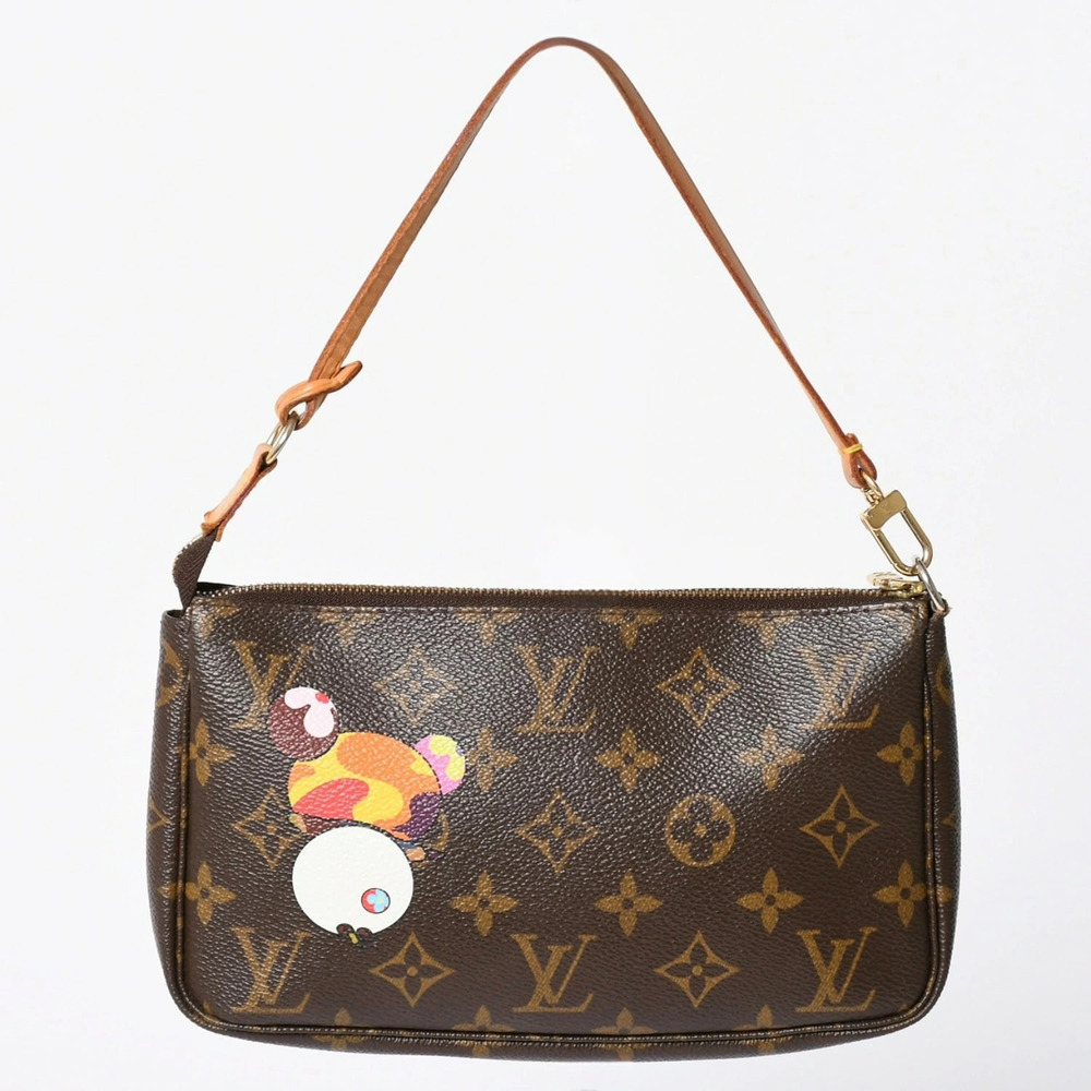 LOUIS VUITTON Pochette Accessoires Panda Monogram Handbag Takashi Murakami